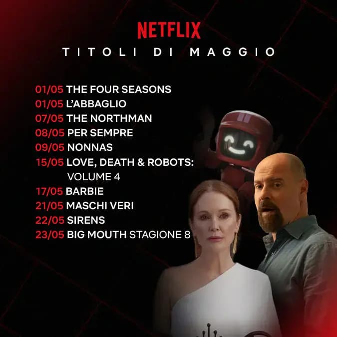 Netflix maggio 2025: tutte le serie e i film in arrivo